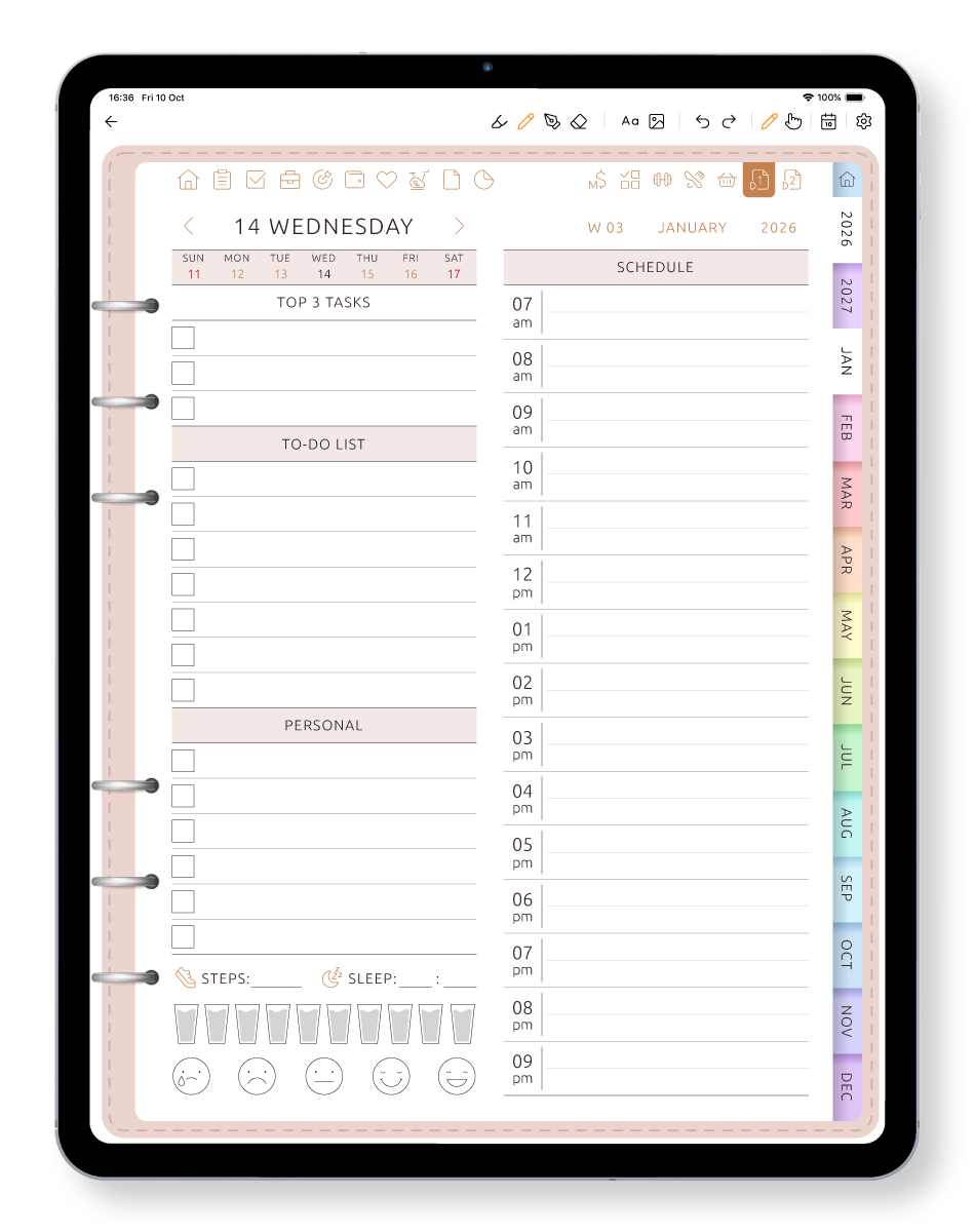 Ultimate Planner on tablet
